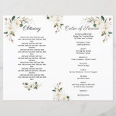 Magnolia Bloemen Begrafenisdienst Fotoprogramma (Achterkant)