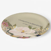 Magnolia Bloemen Boeket Huwelijksfeest Papieren Bordje (Gekanteld)