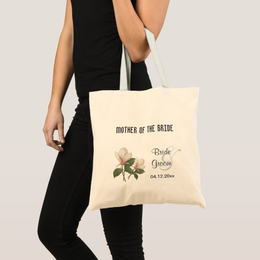  magnolia bloemen bruiloft canvas tas. tote bag (Voorkant (product))