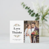 Magnolia Bloemen bruiloft Dank u fotokaart Briefkaart (Staand voorkant)