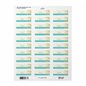 Magnolia bloemen geel turquoise bruiloft label (Full Sheet)