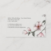Magnolia bloemen illustratie visitekaartje (Achterkant)