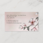 Magnolia bloemen illustratie visitekaartje (Achterkant)