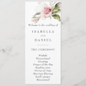 Magnolia Bloemen Moderne Eenvoudige Trouwprogramma Programmakaart (Voorkant)