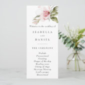 Magnolia Bloemen Moderne Eenvoudige Trouwprogramma Programmakaart (Staand voorkant)