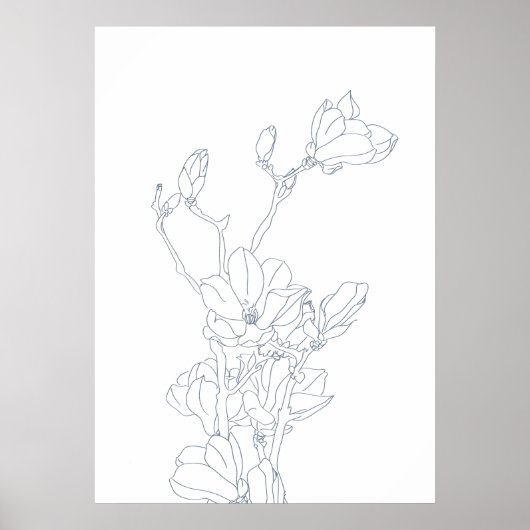 magnolia bloemen Poster tekenen (Voorkant)