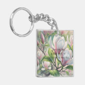 Magnolia Bloemen & Quote Sleutelhanger (Voorkant Links)