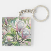 Magnolia Bloemen & Quote Sleutelhanger (Achterkant)