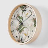 Magnolia Bloemen Ronde Wandklok (Hoek)