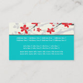 Magnolia bloemen rood turquoise blauw bloemig visitekaartje (Achterkant)