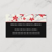 Magnolia bloemen rood zwart bloemig visitekaartje (Achterkant)