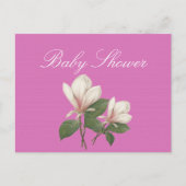   magnolia bloemen roze baby shower uitnodiging briefkaart (Voorkant)