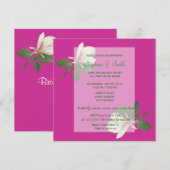   magnolia bloemen roze vrijgezellenfeest kaart (Voorkant / Achterkant)