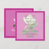   magnolia bloemen roze vrijgezellenfeest kaart (Voorkant / Achterkant)