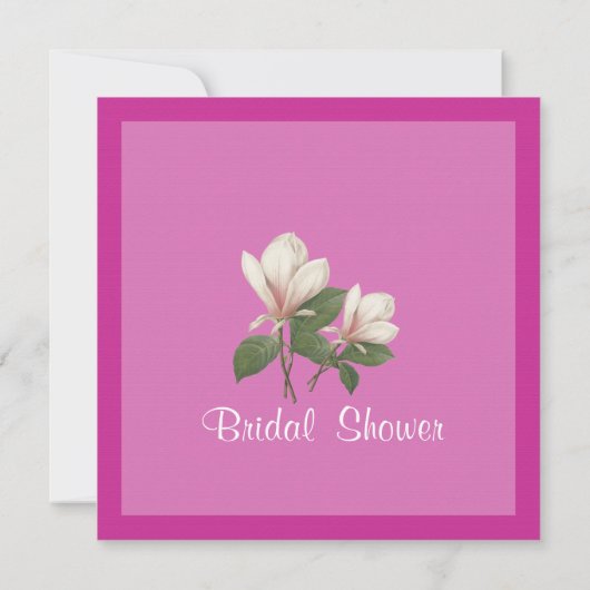   magnolia bloemen roze vrijgezellenfeest kaart (Achterkant)