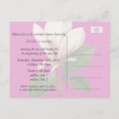   magnolia bloemen roze vrijgezellenfeest uitnodiging briefkaart (Achterkant)