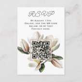 Magnolia Bloemen RSVP QR code Informatiekaartje (Voorkant)
