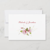 Magnolia Bloemen RSVP Trouwkaart (Achterkant)