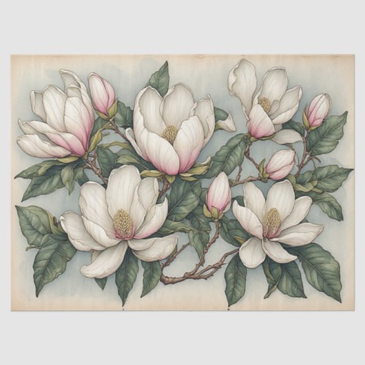 Magnolia Bloemen Tissuepapier (Voorkant)