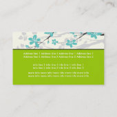 Magnolia bloemen turquoise groene bloemen visitekaartje (Achterkant)