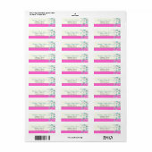 Magnolia bloemen turquoise, heet roze bruiloft lab etiket (Full Sheet)