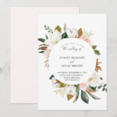 Magnolia Bloemen Uitnodigingen (Voorkant / Achterkant)