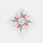 Magnolia Bloemen Waterverf Papier Servet (Hoek)