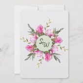 Magnolia Bloemen Waterverf Verlovingsfeest Kaart (Achterkant)