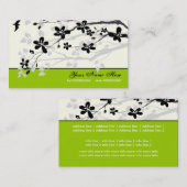 Magnolia bloemen zwart grijs bloemen visitekaartje (Voorkant / Achterkant)