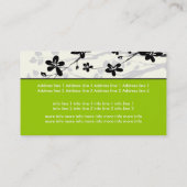 Magnolia bloemen zwart grijs bloemen visitekaartje (Achterkant)