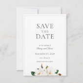 Magnolia Bloemenaquarel Save The Date (Voorkant)