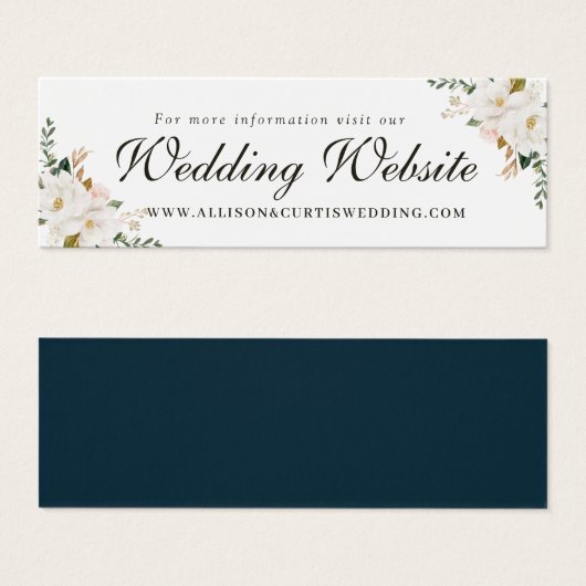 Magnolia bloemenbruiloft website kaart (Voorkant /achterkant)