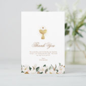 Magnolia bloemendoop bedankje kaart (Staand voorkant)