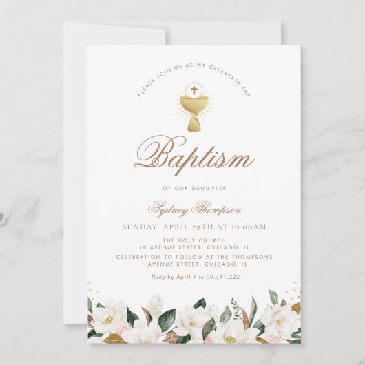 Magnolia bloemendoop kaart (Voorkant)