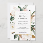 Magnolia bloemengoud lijst vrijgezellenfeest kaart (Voorkant)