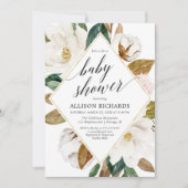 Magnolia bloemengroen rustiek meisje baby shower kaart (Voorkant)