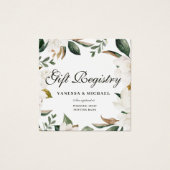 Magnolia bloemenhuwelijkscadeau registerkaart vierkante visitekaartjes (Voorkant)