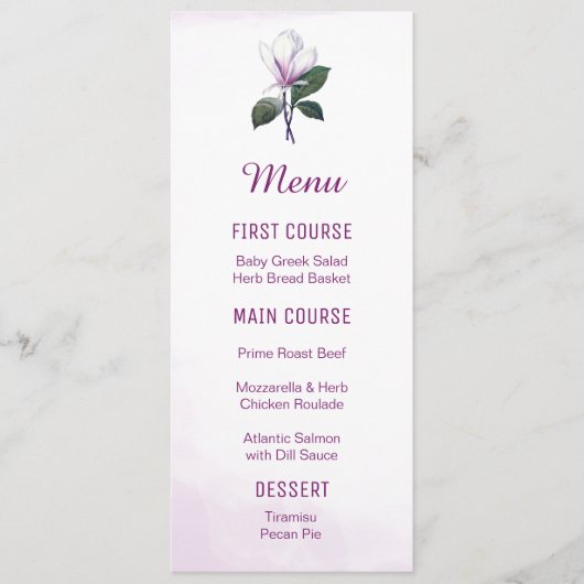 Magnolia Bloemenmenu's Menu (Voorkant)
