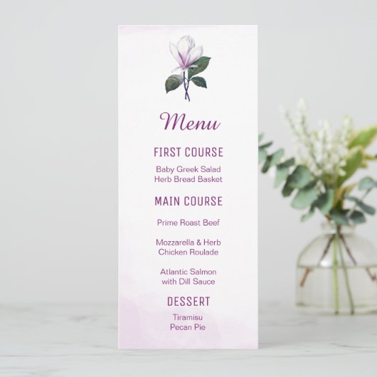 Magnolia Bloemenmenu's Menu (Staand voorkant)