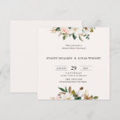 Magnolia Bloemenplein Uitnodigingen (Voorkant / Achterkant)