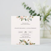 Magnolia Bloemenplein Uitnodigingen (Staand voorkant)