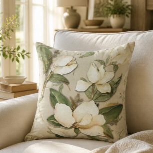 Magnolia bloemenprint kussensloop kussen