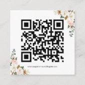 Magnolia bloemenschrift QR code bruiloft RSVP Kaar Informatiekaartje (Achterkant)