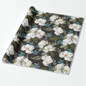 Magnolia Bloemmotief Cadeaupapier (Uitgerold)