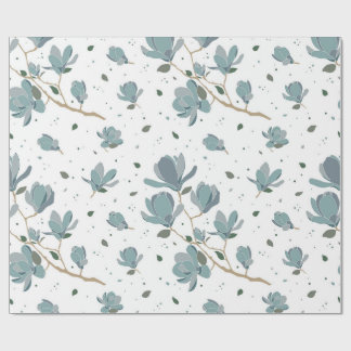 Magnolia bloempatroon cadeaupapier