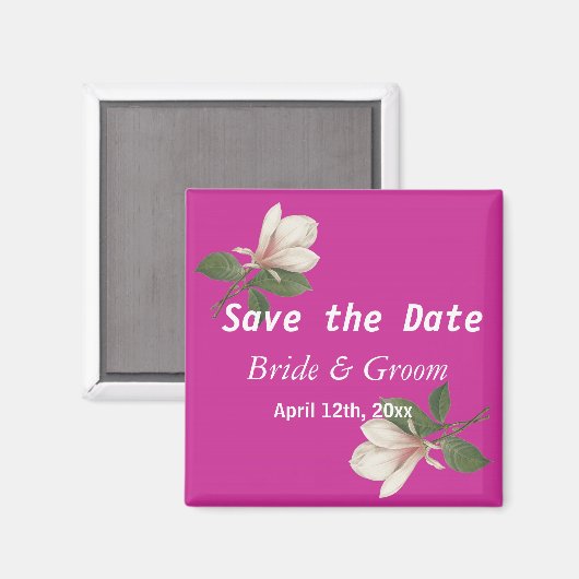   magnolia bloemroze, behalve de datum magneet (Voorkant / Achterkant)