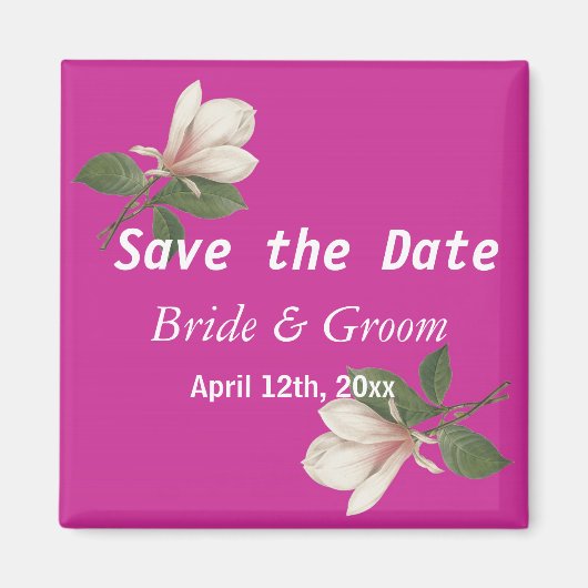   magnolia bloemroze, behalve de datum magneet (Voorkant)