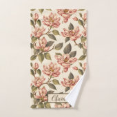 Magnolia bloesem bloembotanisch patroon Bad Handdoek (Handdoek)