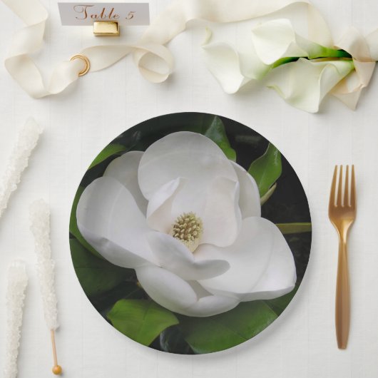 Magnolia Bloesem Papieren Bordje (Huwelijk)