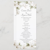 Magnolia bloesems lente bruiloft programma programmakaart (Voorkant / Achterkant)